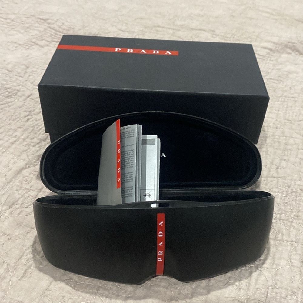 Prada glass case box and pamphlet